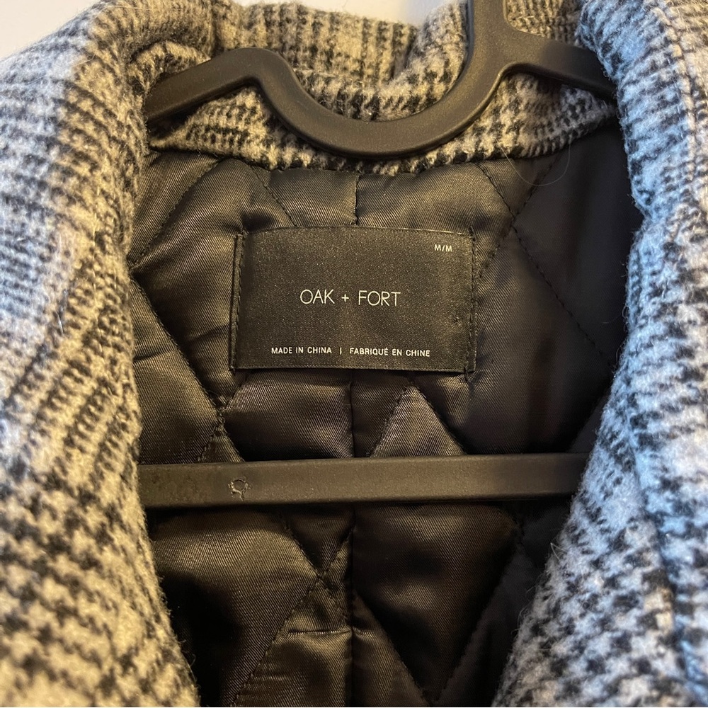 Oak+Fort flannel checkered coat grey size medium men’s - Picture 2 of 6